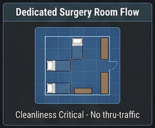 Dedicated surgery room layout