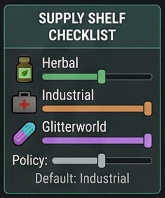 Hospital supply shelf checklist