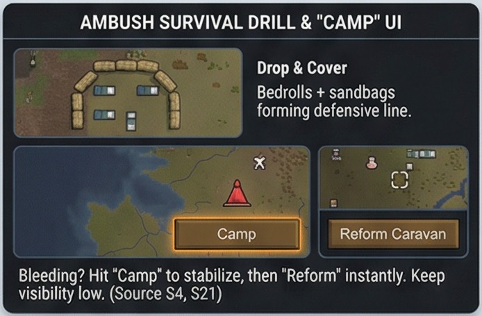 rimworld caravan tips ambush survival and camp recovery card