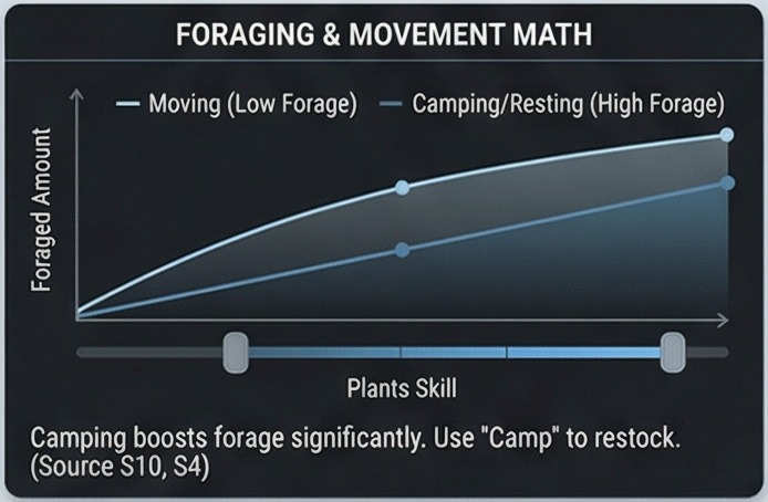 rimworld caravan tips foraging and movement math card