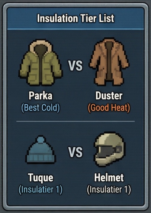 Apparel comparison for how to survive cold snap rimworld