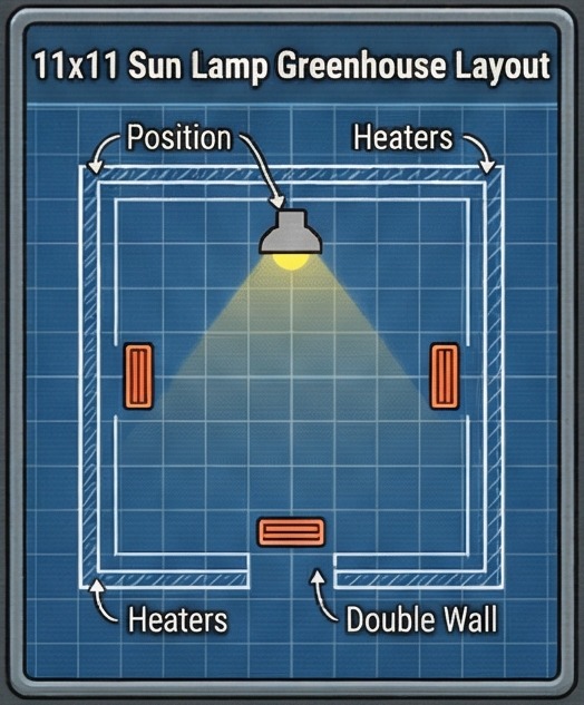 Greenhouse layout for how to survive cold snap rimworld