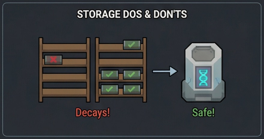 rimworld gene extractor storage dos and donts panel