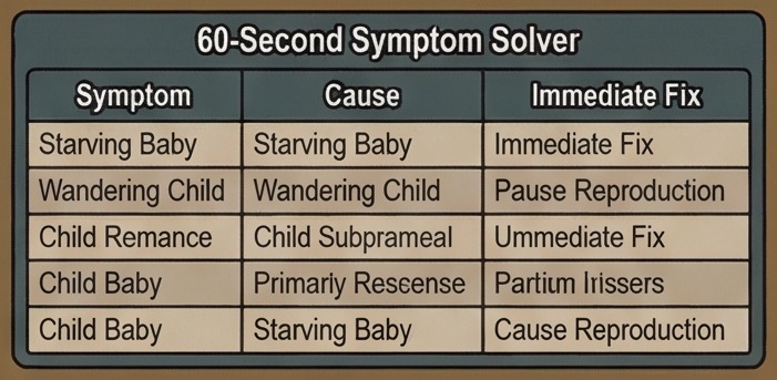 RimWorld children symptom solver table