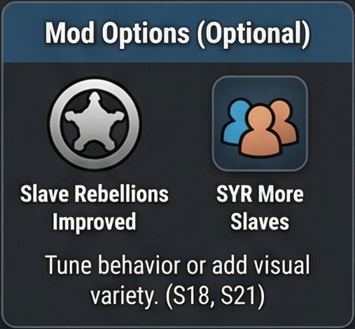 how to reduce slave suppression rimworld optional mod card
