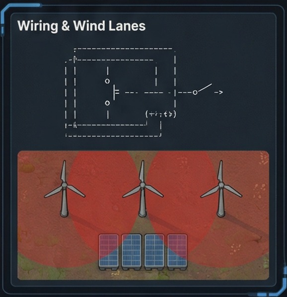 how to make solar generator rimworld placement panel with wind lane wiring