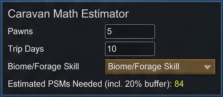 how to make packaged survival meals rimworld caravan calculator view