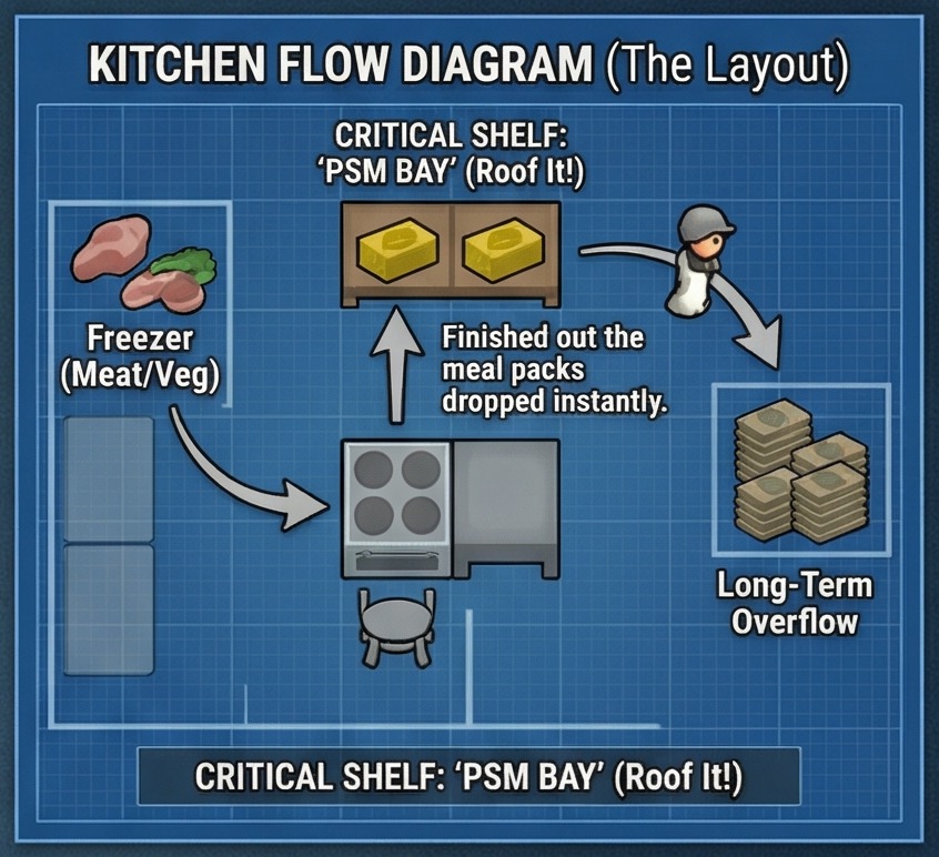 how to make packaged survival meals rimworld kitchen flow