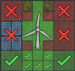 how to make wind turbine rimworld allowed versus blocked visual