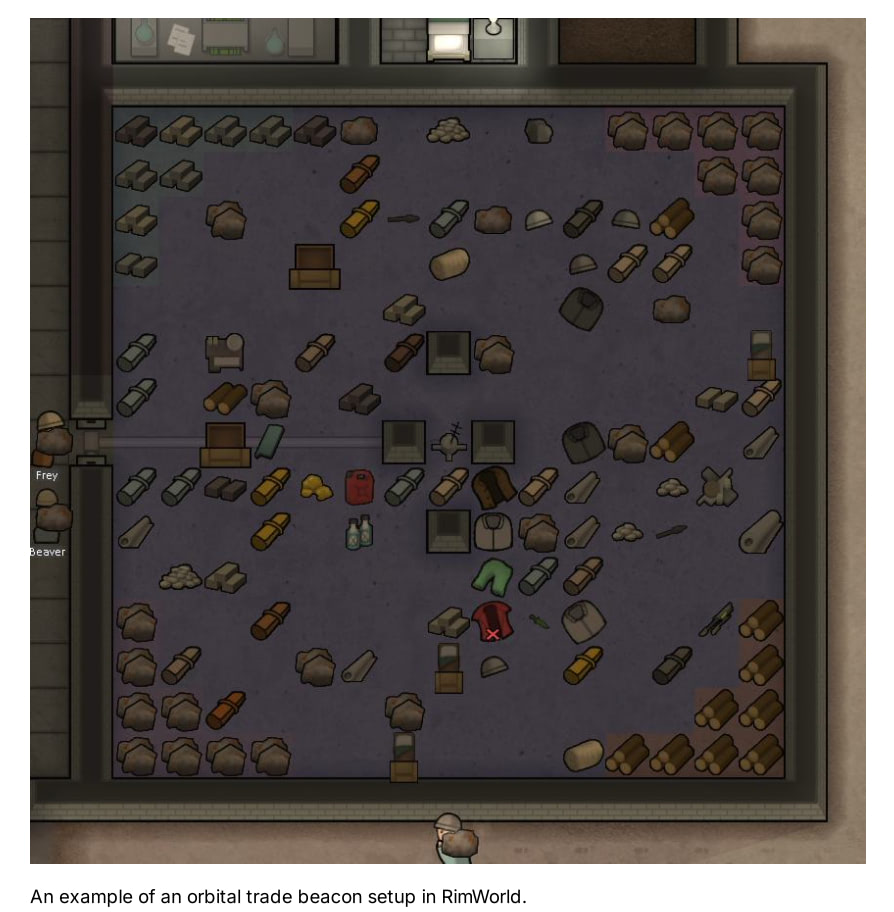 RimWorld mod interface showing trade ship frequency modification options