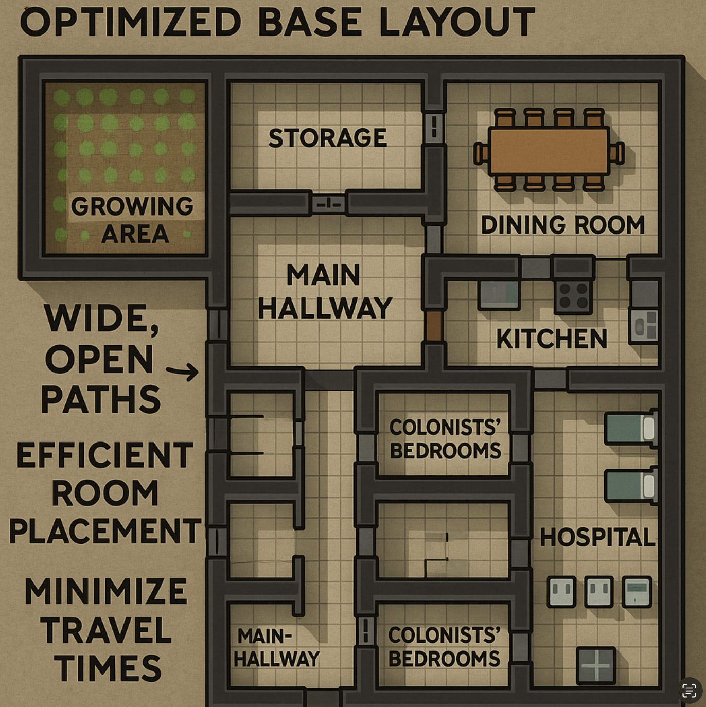 RimWorld development mode showing path visualization